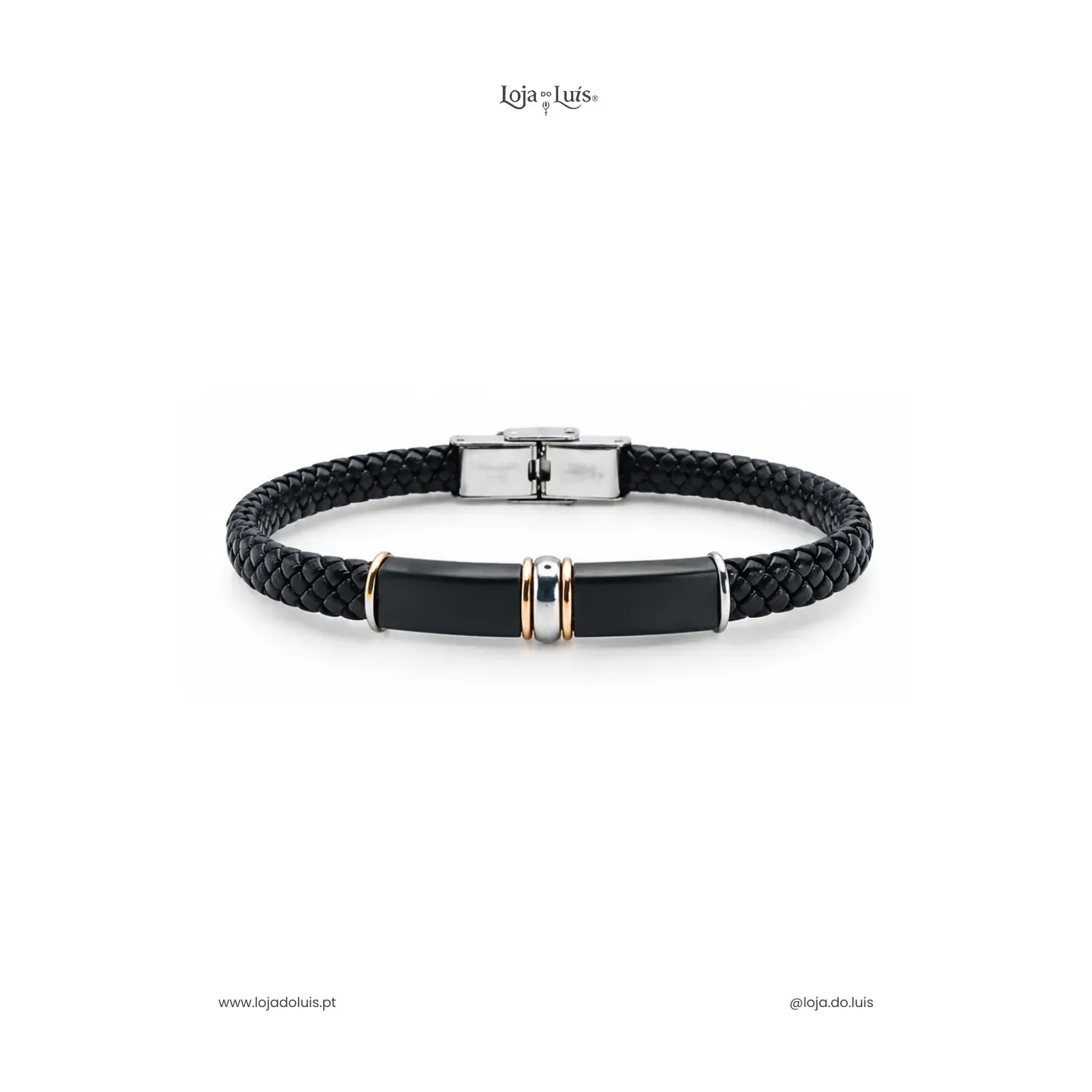 Pulseira Pele e Aço Tricolor