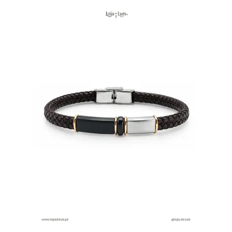 Pulseira Pele e Aço Tricolor