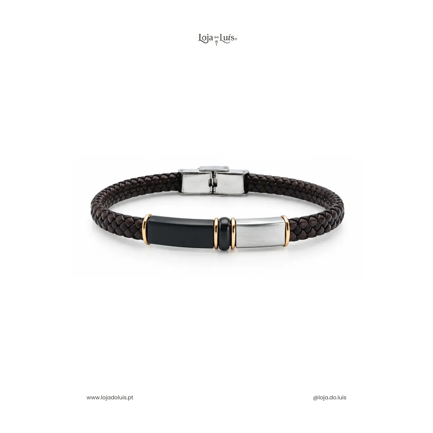 Pulseira Pele e Aço Tricolor