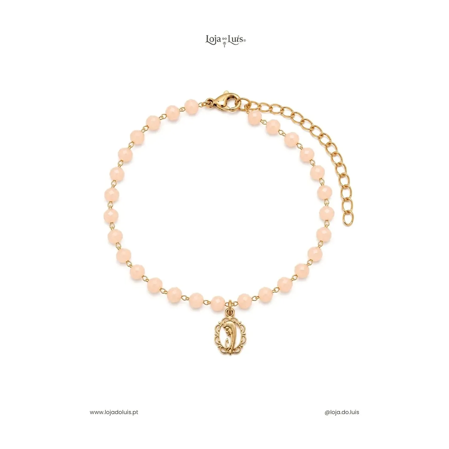 Pulseira Maria, 4mm - Pêssego Pastel