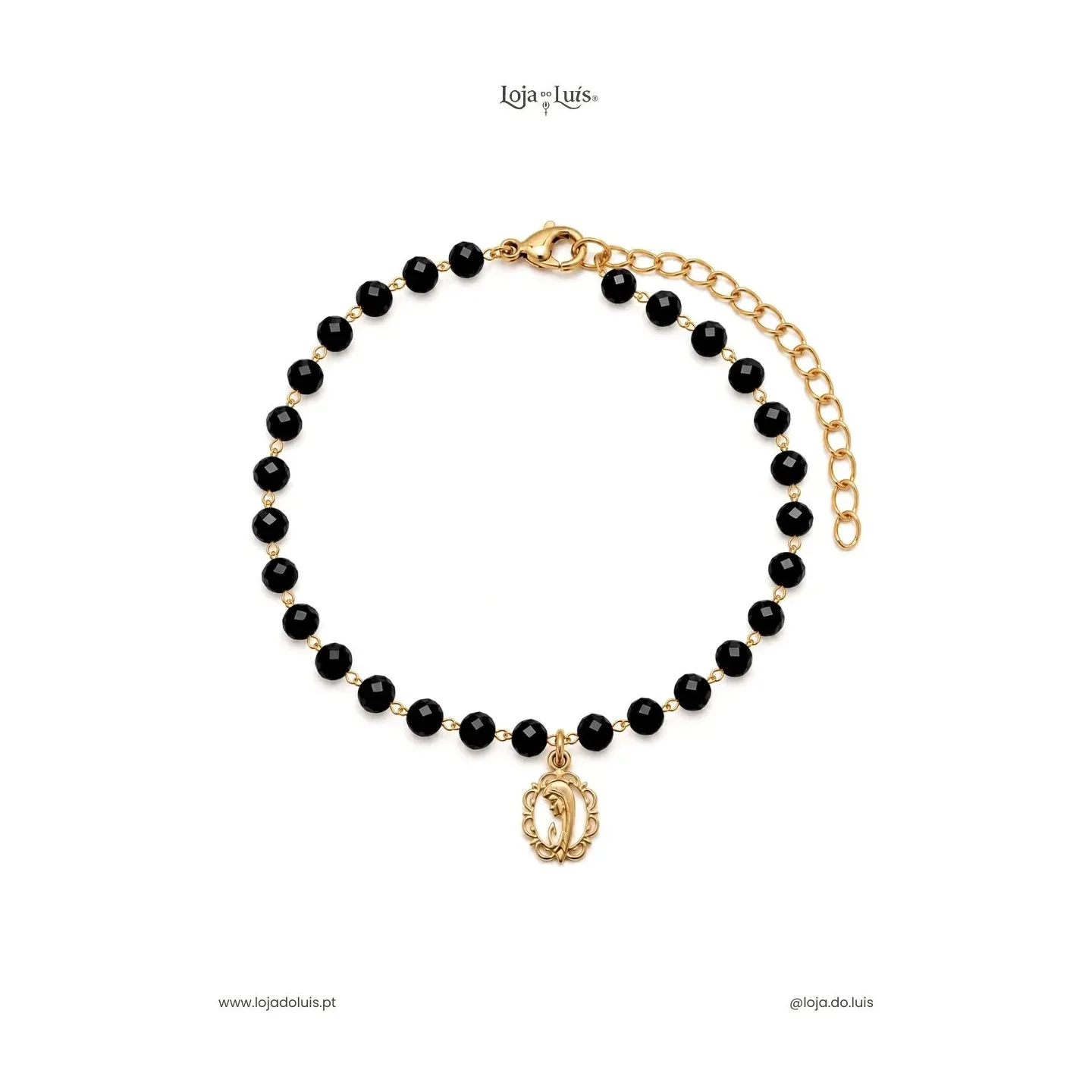 Pulseira Maria, 4mm - Preto